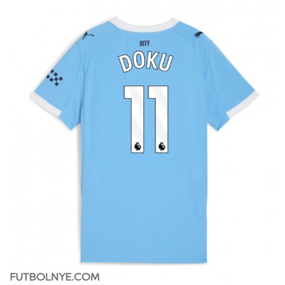 Camiseta Manchester City Jeremy Doku #11 Primera Equipación para mujer 2025-26 manga corta Camiseta Manchester City Jeremy Doku #11 Primera Equipación para mujer 2025-26 manga corta